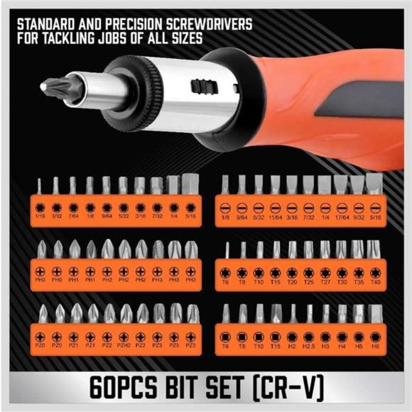 124-Piece Ultimate Screwdriver Set with Magnetic Tips & Racking, Premium - Picture 6 of 7